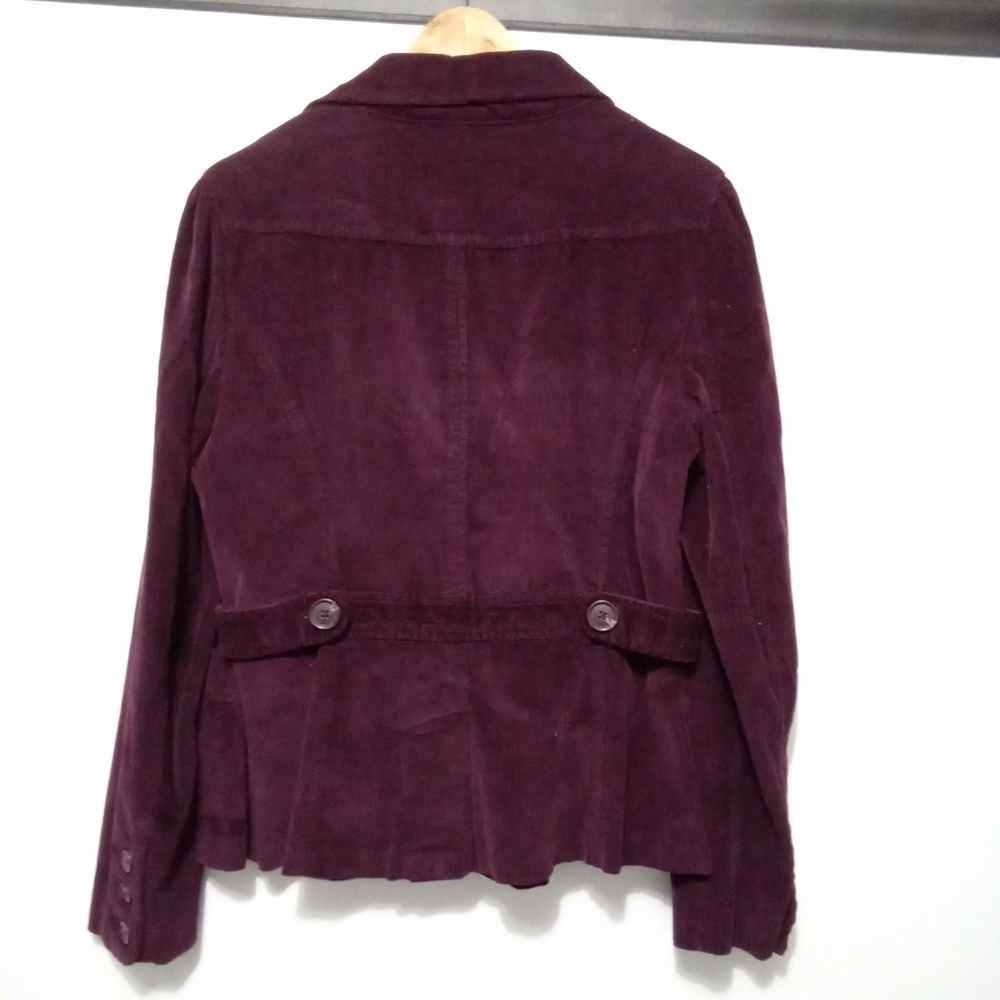 St. John's Bay Plum Faux Suede Button-Front Blazer Jacket, Size Large - Picture 4 of 8